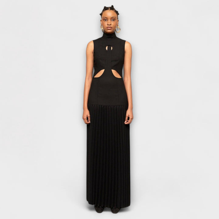 Kristen - Maxikleid mit Falten und Ausschnitten