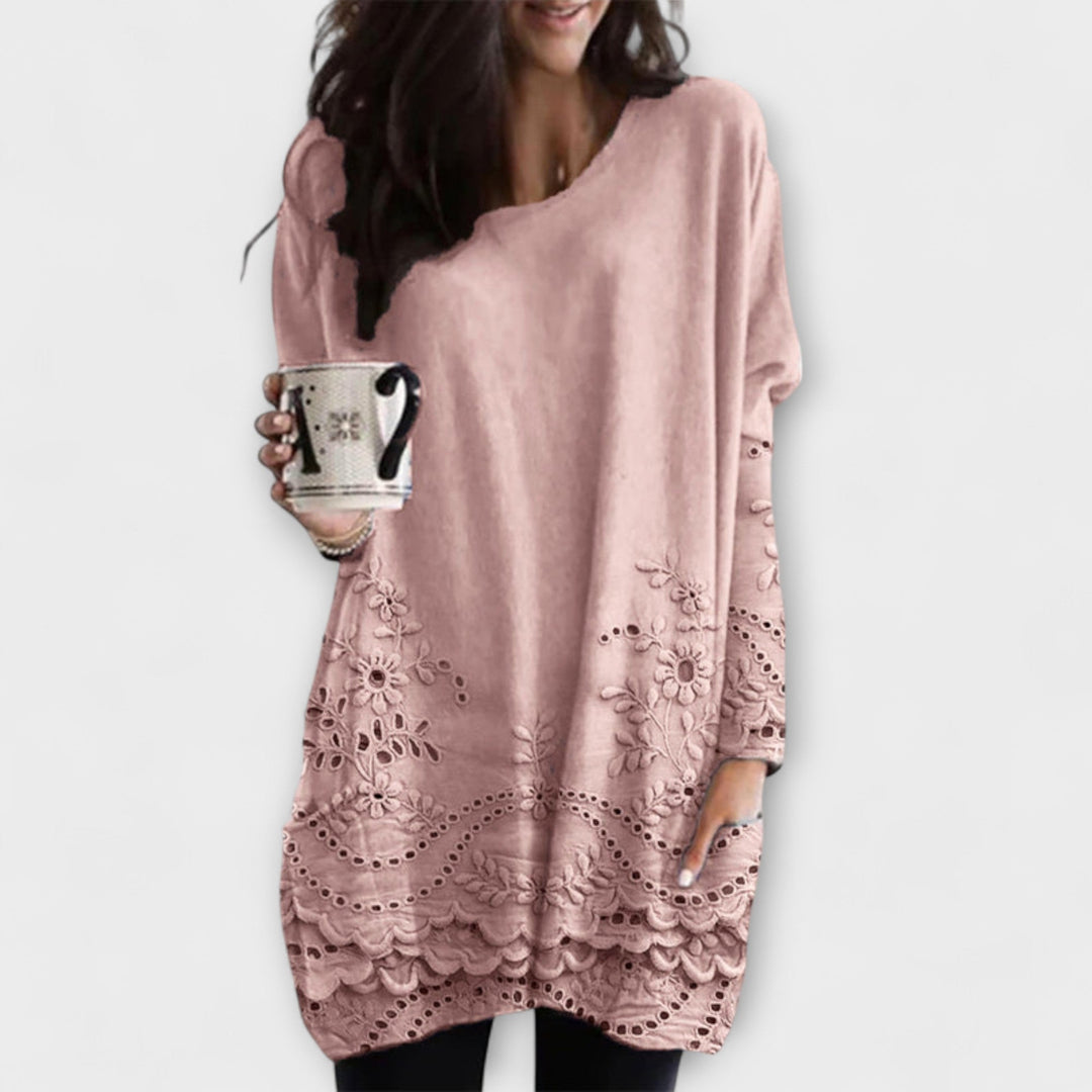 Riley – Bedruckter Pullover Mit Stickerei