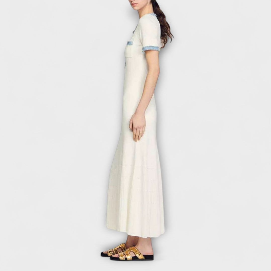 Alecia - Strukturierte Maxi-Kleid