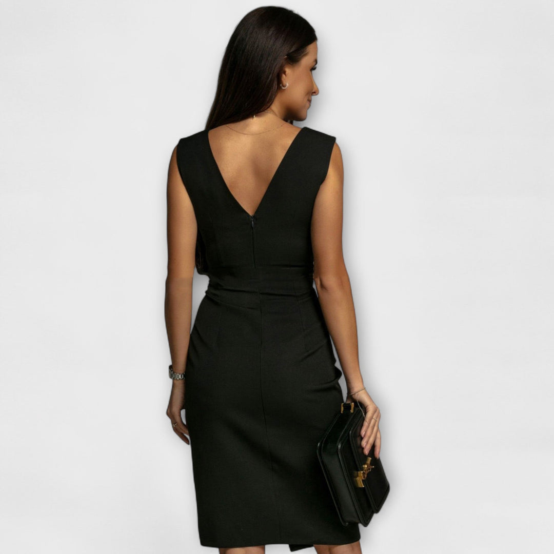 Desi - V-Ausschnitt Split Kleid