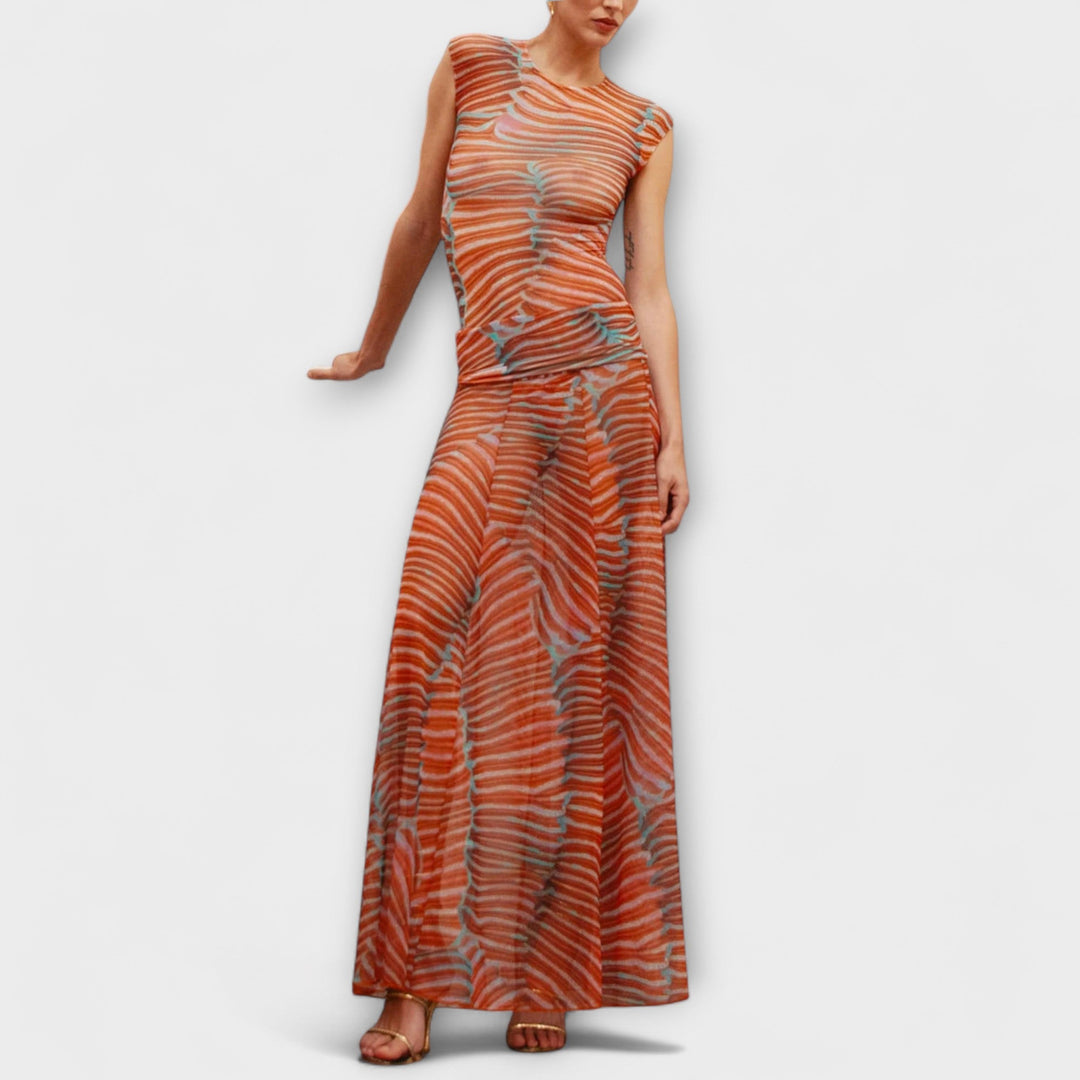 Phoenix - Schimmernder Wellen-Mesh-Bodysuit
