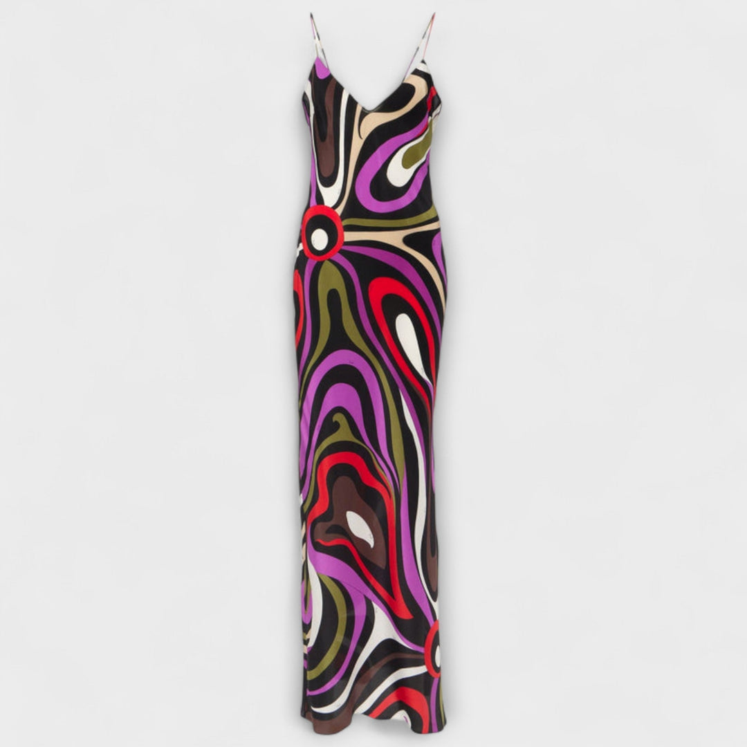 Daphne - Maxi-Kleid im Marmor-Druck