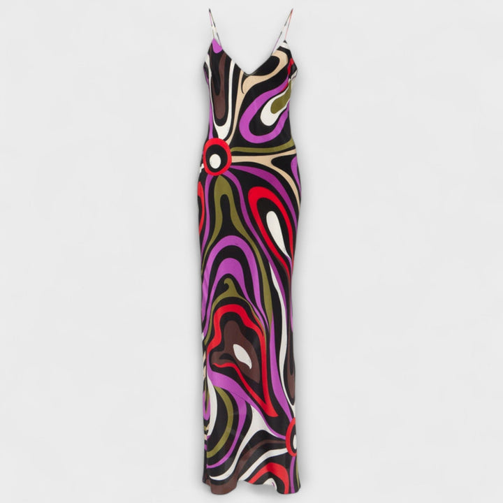 Daphne - Maxi-Kleid im Marmor-Druck