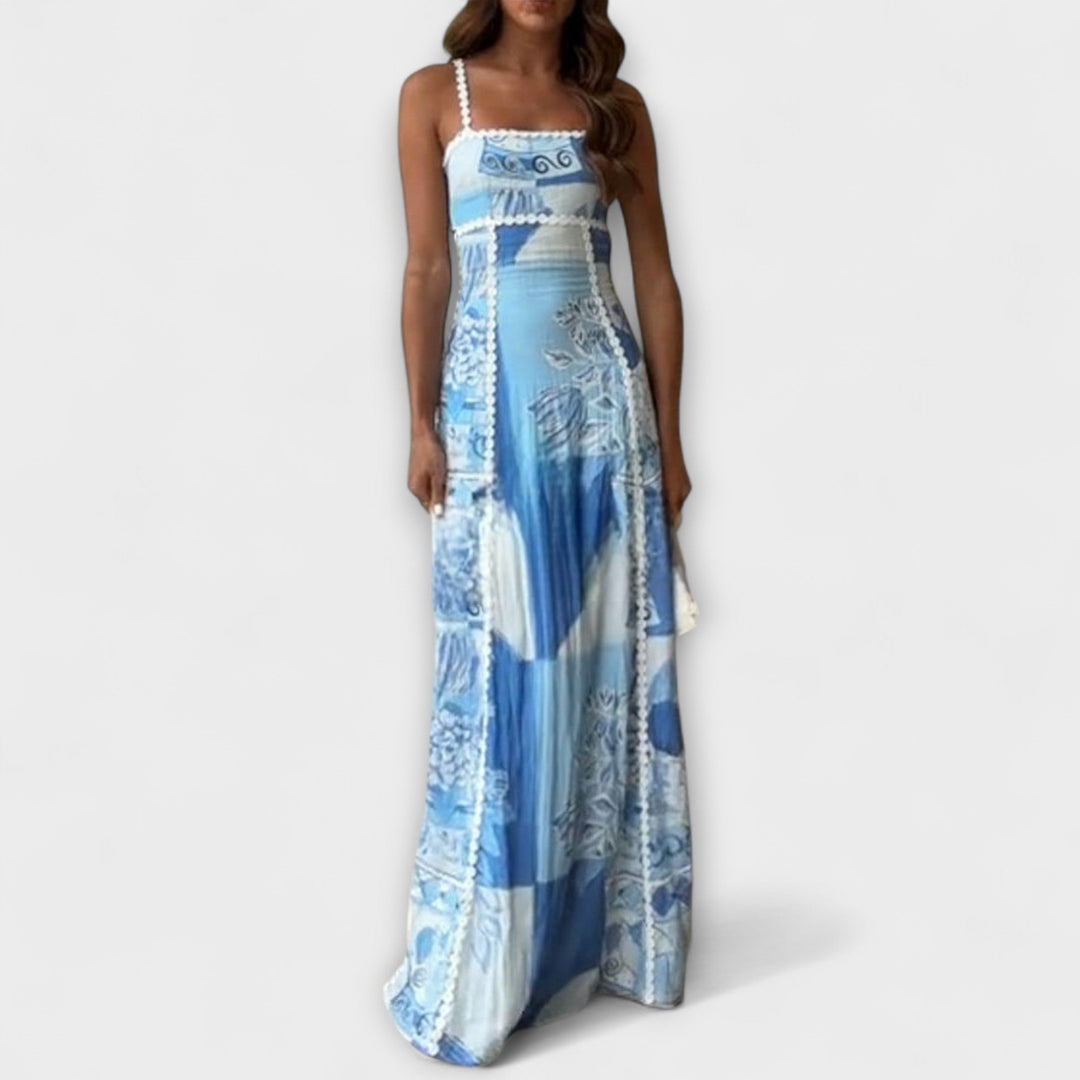 Terazza Ric Rac - Slip Flared Leinen Maxikleid