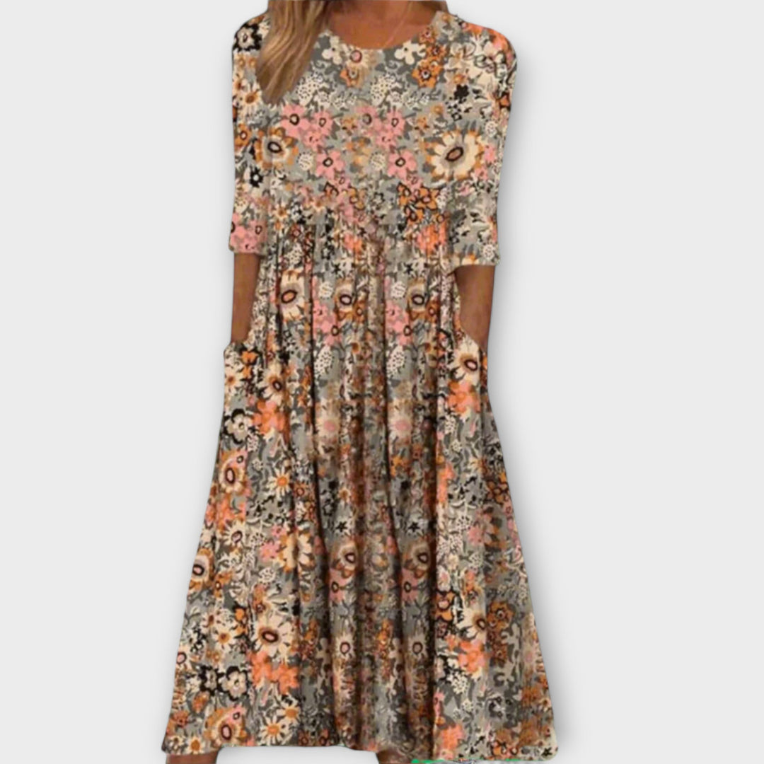 Paula - Elegantes Blumenkleid aus Premiumstoff