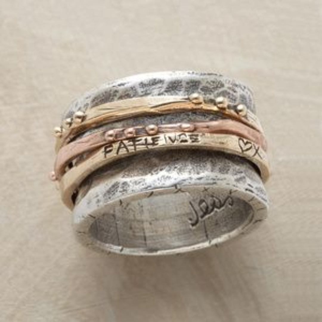 Vintage-Ring aus Roségold und Silber