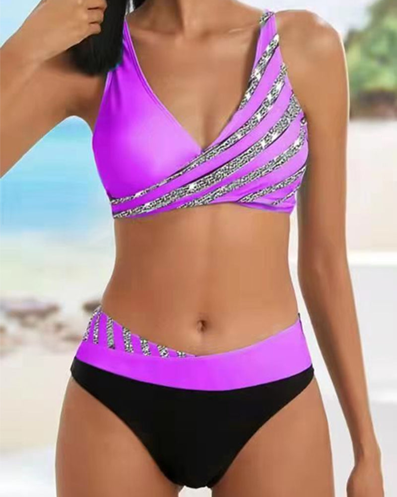 Mona - Bedruckter Bikini in Warmen Tönen