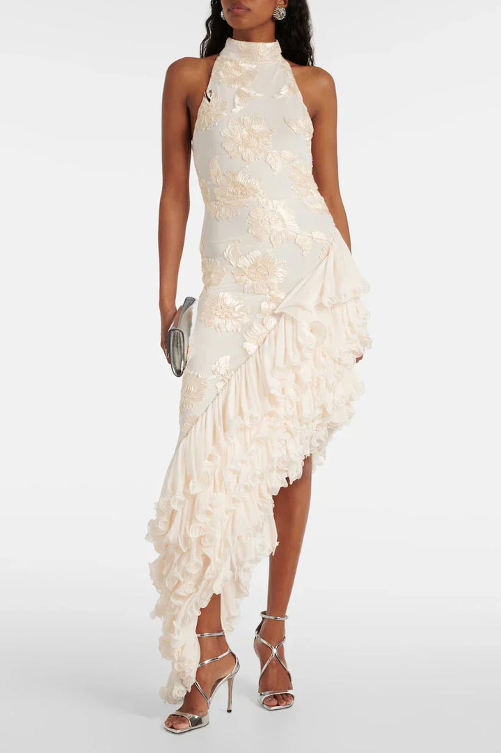 Karen - Maxikleid mit floralen Applikationen