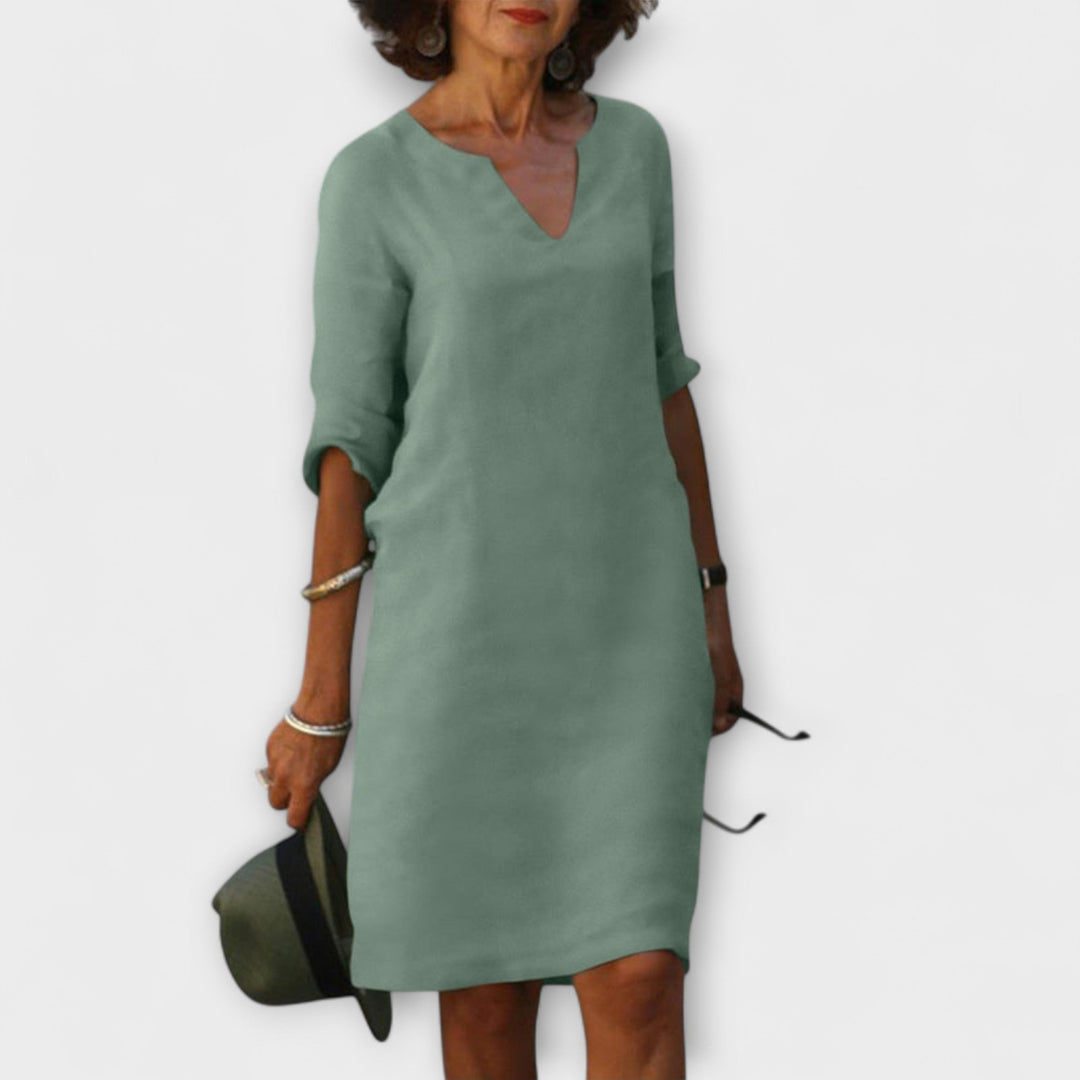 Ellyse - Stilvolles Sommerkleid mit V-Ausschnitt