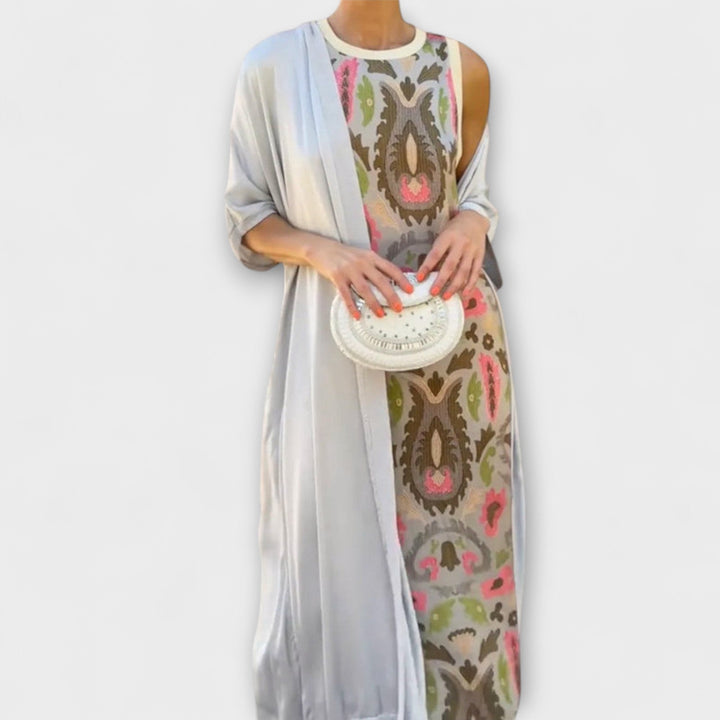 Selviane - Maxikleid mit passendem Cardigan