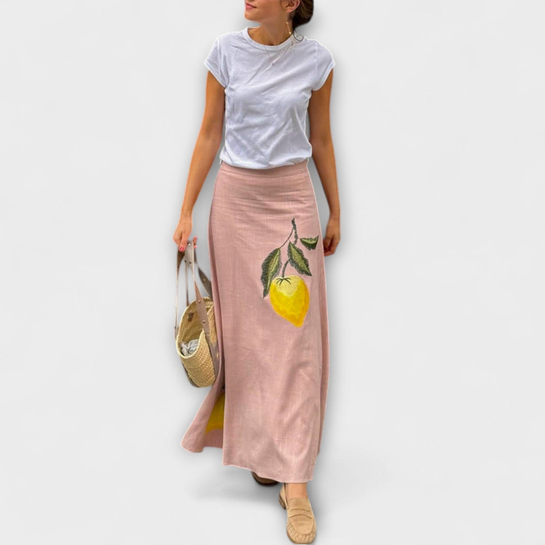 Cosima - Amalfi Print Midi-Rock