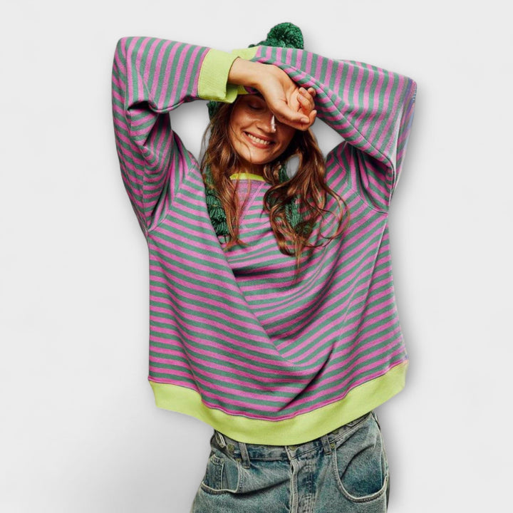 Mary - Gestreifter Oversize-Pullover