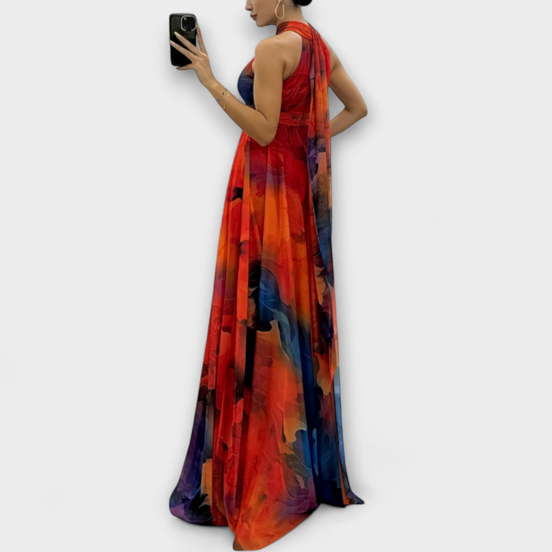 Isalie – Maxikleid aus Chiffon mit Blumenmuster