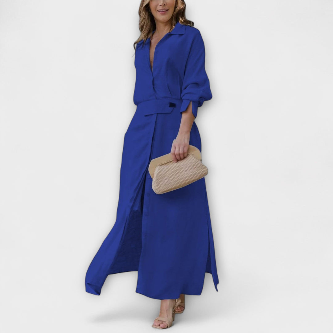 Jeanette - Maxikleid mit V-Ausschnitt