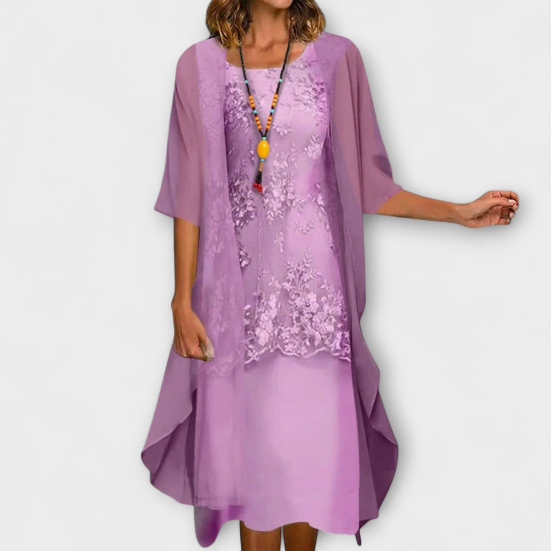 Danielle - Elegantes zweiteiliges Chiffonkleid