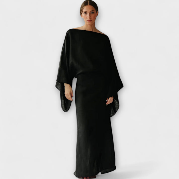 Dana - Kimono Kleid aus Leinen und Baumwolle